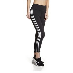 Adidas Leggings Large Black Three Stripes Climalite Athletic Gym  Elevated Basic